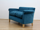 Camford Petite Sofa in Blue Velvet Fabric